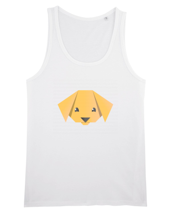 Cute Dog Face - Origami Style White