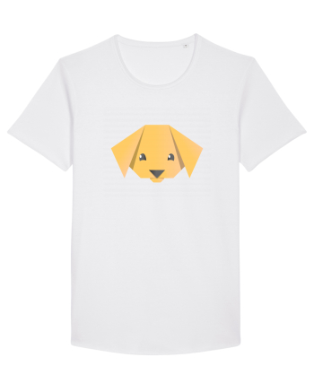 Cute Dog Face - Origami Style White