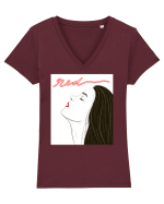 Red Tricou mânecă scurtă guler V Damă Evoker