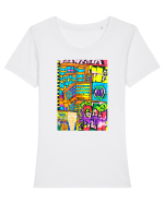 Gangsta art Tricou mânecă scurtă guler larg fitted Damă Expresser