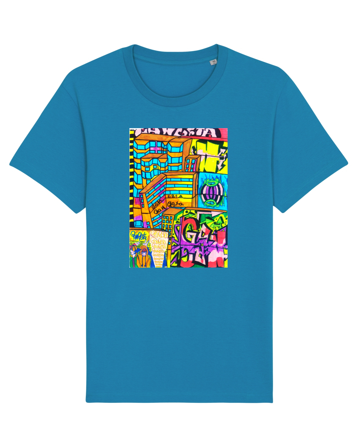 Tricou mânecă scurtă Unisex Rocker Azur