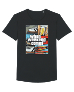 When weekend comes Tricou mânecă scurtă guler larg Bărbat Skater