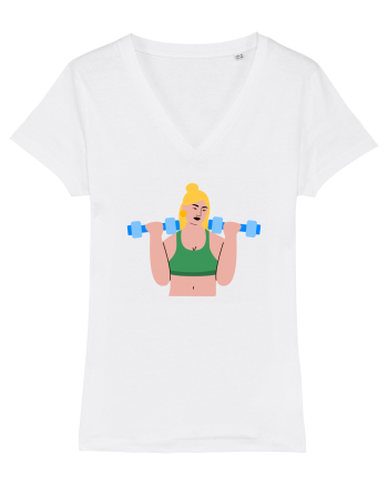 Funky CrossFit Woman Design White