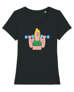 Funky CrossFit Woman Design Tricou mânecă scurtă guler larg fitted Damă Expresser