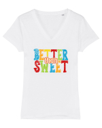 Mai bun decat dulce Tricou mânecă scurtă guler V Damă Evoker