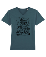 Alege magia - negru Tricou mânecă scurtă guler V Bărbat Presenter