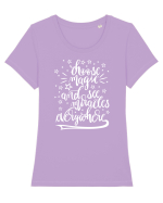 Alege magia - alb Tricou mânecă scurtă guler larg fitted Damă Expresser