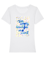 Strong and beautiful Tricou mânecă scurtă guler larg fitted Damă Expresser