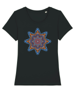 Dotted mandala 2 Tricou mânecă scurtă guler larg fitted Damă Expresser