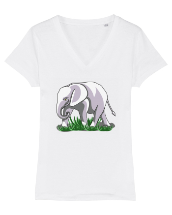 Elefant in iarba White