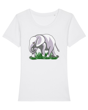 Elefant in iarba White