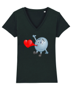 Iubeste guma de mestecat Tricou mânecă scurtă guler V Damă Evoker