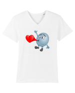 Iubeste guma de mestecat Tricou mânecă scurtă guler V Bărbat Presenter