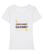 Cand? Unde? Cu cine? Tricou mânecă scurtă guler larg fitted Damă Expresser