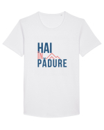 Hai in padure Tricou mânecă scurtă guler larg Bărbat Skater