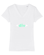 Programator??? Tricou mânecă scurtă guler V Damă Evoker