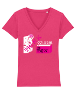 THINK OUTSIDE THE BOX Tricou mânecă scurtă guler V Damă Evoker