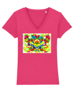 Explozie de culori Tricou mânecă scurtă guler V Damă Evoker