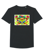 Explozie de culori Tricou mânecă scurtă guler larg Bărbat Skater