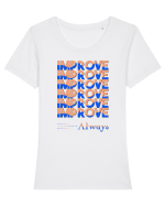 Improve Tricou mânecă scurtă guler larg fitted Damă Expresser