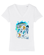Different music Tricou mânecă scurtă guler V Damă Evoker