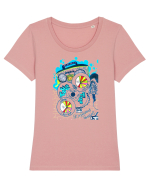 Different music Tricou mânecă scurtă guler larg fitted Damă Expresser
