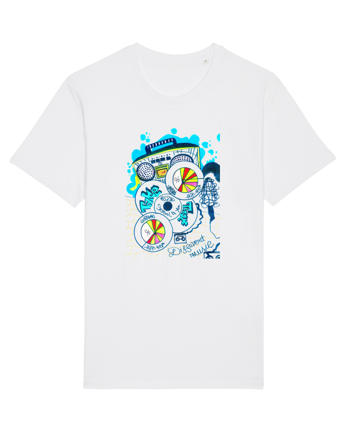 Tricou mânecă scurtă Unisex Rocker White