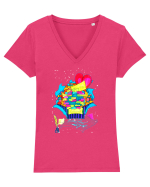 Buchet de ganduri Tricou mânecă scurtă guler V Damă Evoker