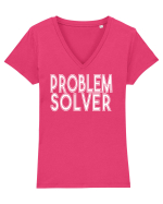 Problem solver - alb Tricou mânecă scurtă guler V Damă Evoker