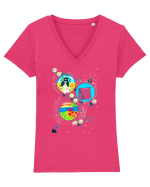 De vara Tricou mânecă scurtă guler V Damă Evoker