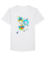 De vara Tricou mânecă scurtă guler larg Bărbat Skater