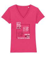 Let`s read some books Tricou mânecă scurtă guler V Damă Evoker