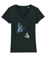 Butterfly music Tricou mânecă scurtă guler V Damă Evoker