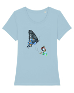 Butterfly music Tricou mânecă scurtă guler larg fitted Damă Expresser