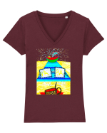 Gand de mare Tricou mânecă scurtă guler V Damă Evoker