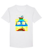 Gand de mare Tricou mânecă scurtă guler larg Bărbat Skater