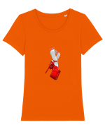 Red shoes Tricou mânecă scurtă guler larg fitted Damă Expresser