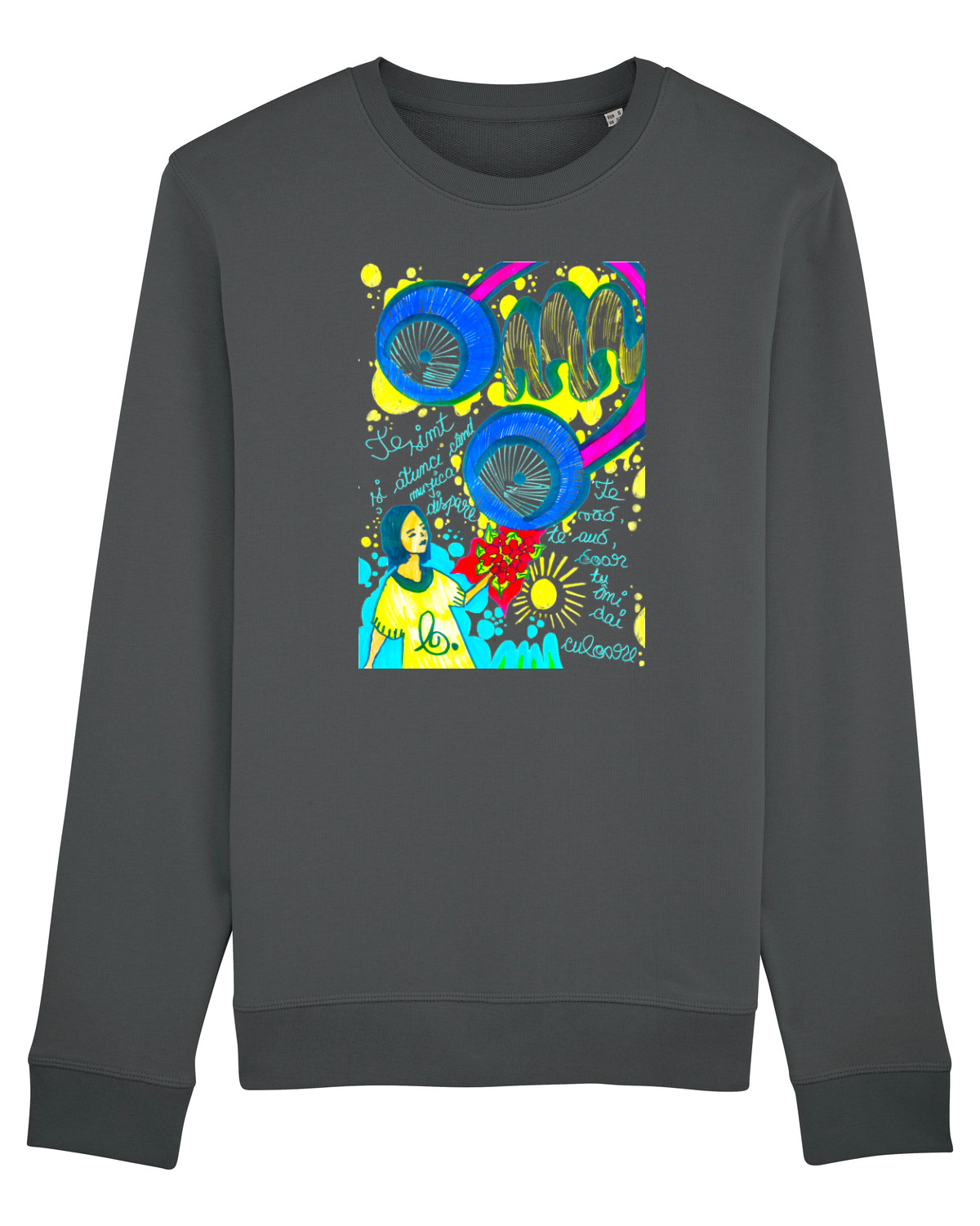 Bluză mânecă lungă Unisex Rise Anthracite