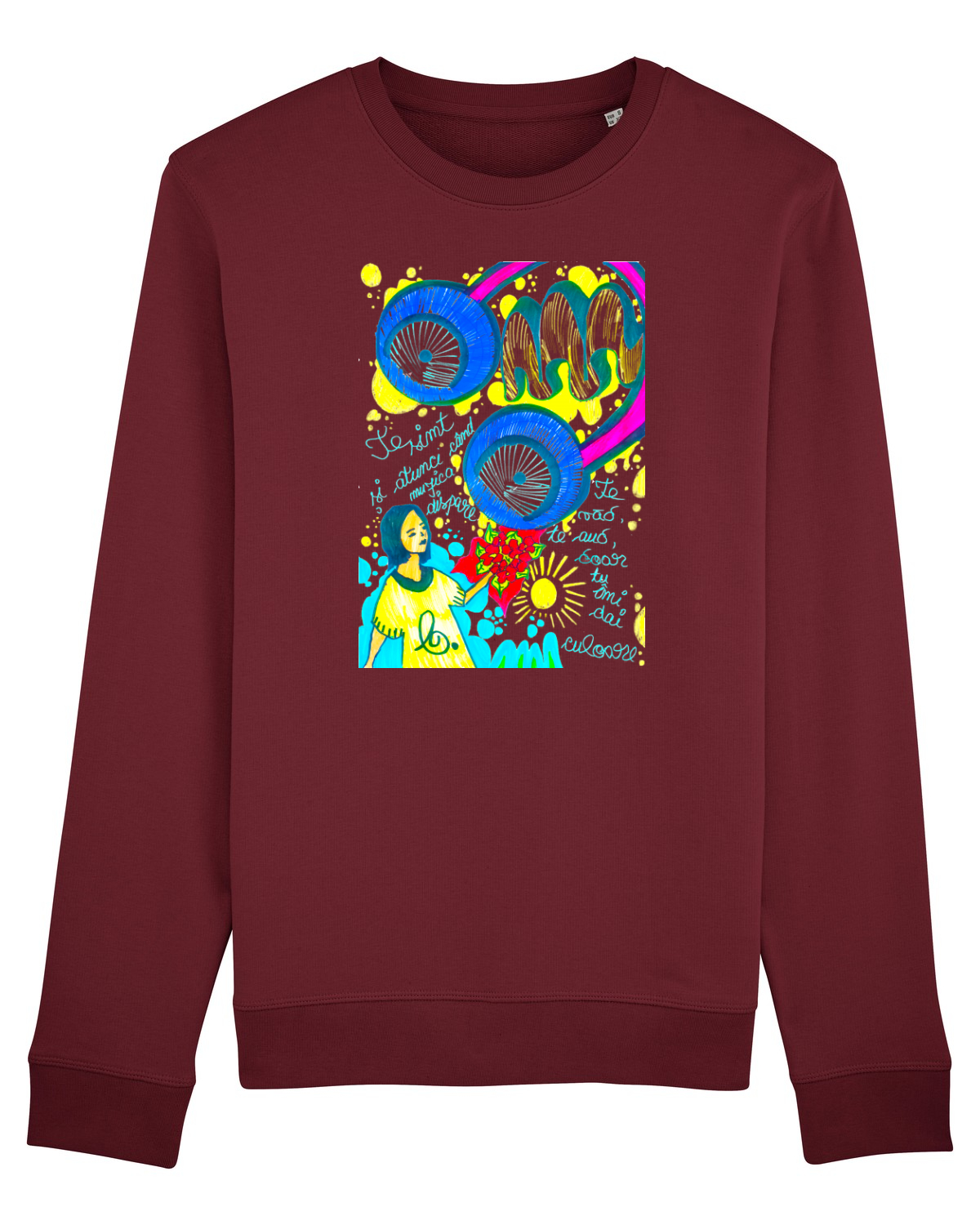 Bluză mânecă lungă Unisex Rise Burgundy