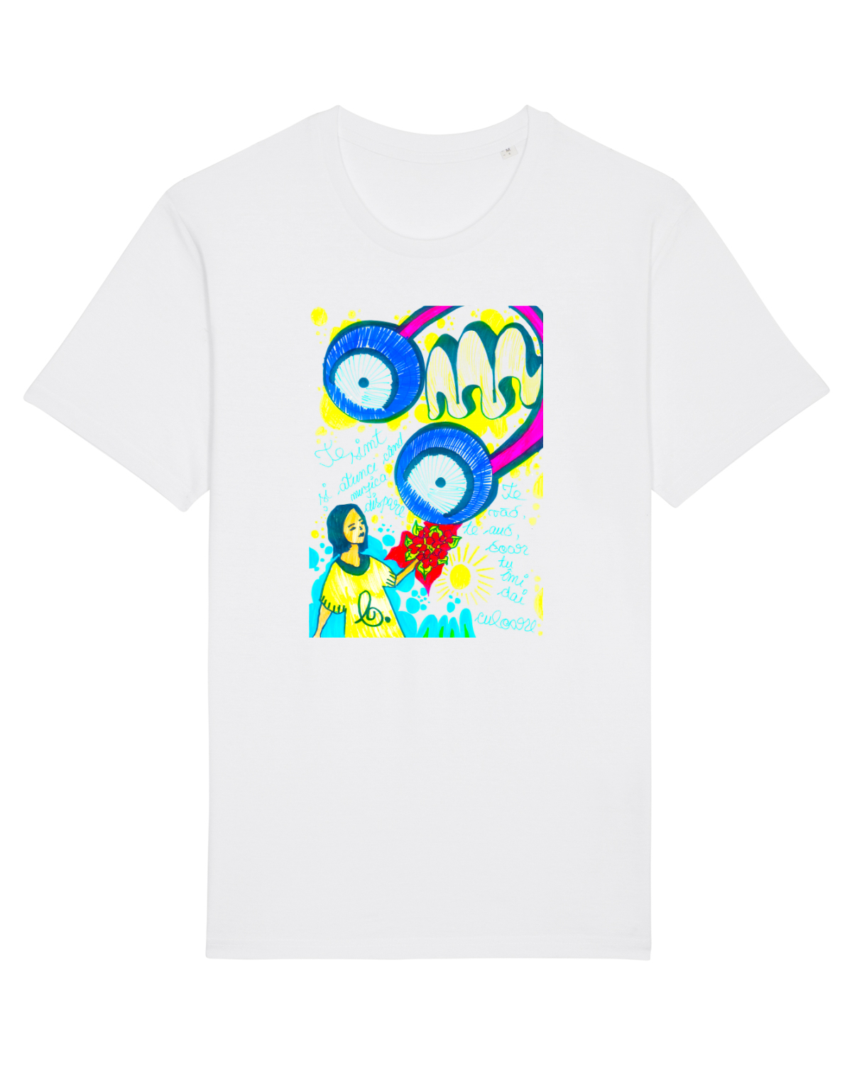 Tricou mânecă scurtă Unisex Rocker White