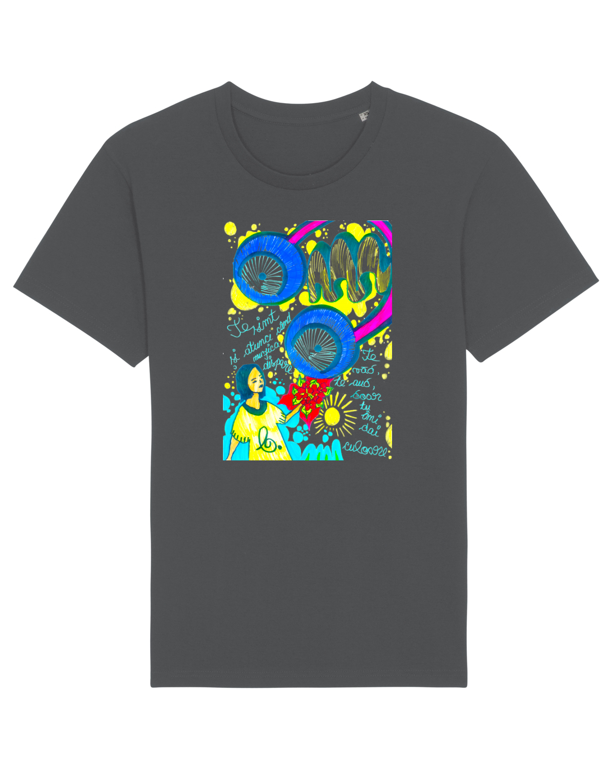 Tricou mânecă scurtă Unisex Rocker Anthracite