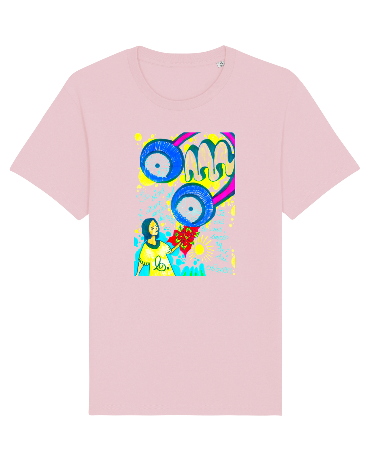 Tricou mânecă scurtă Unisex Rocker Cotton Pink