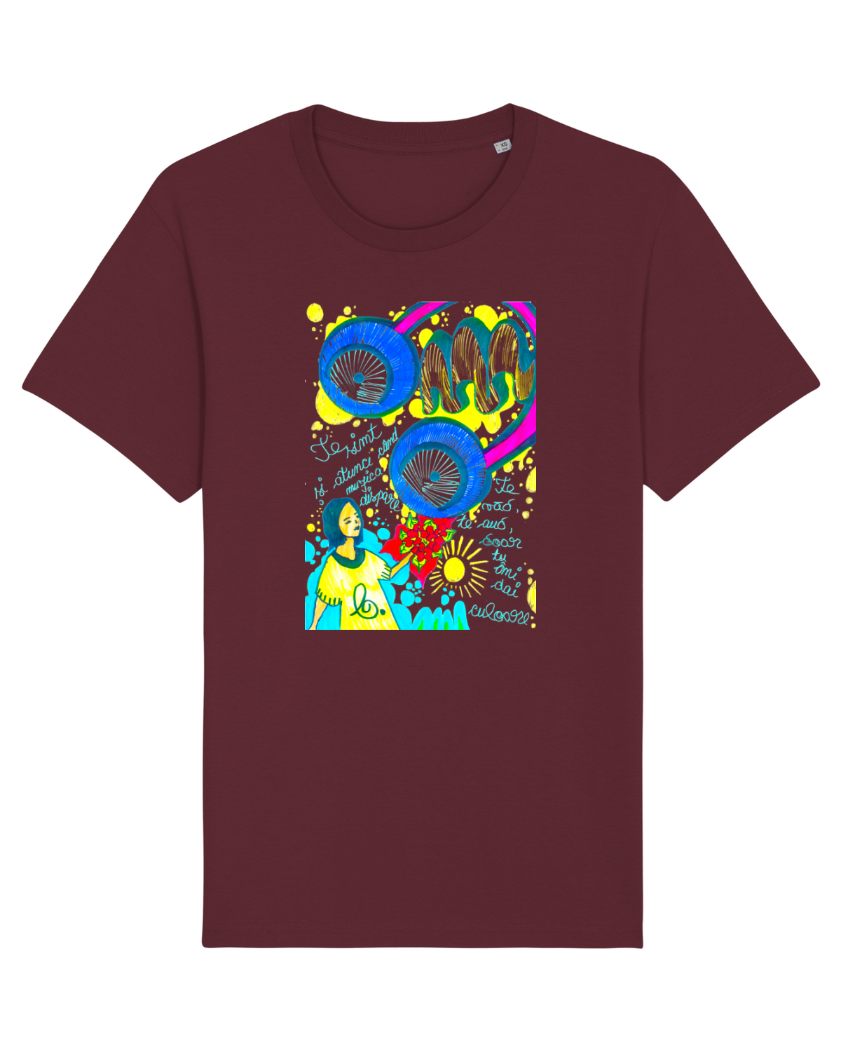 Tricou mânecă scurtă Unisex Rocker Burgundy