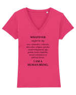 I am a human being Tricou mânecă scurtă guler V Damă Evoker