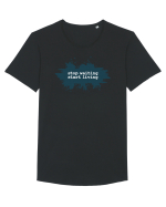 stop waiting start living Tricou mânecă scurtă guler larg Bărbat Skater