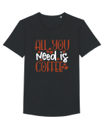 All You Need Is Coffee Tricou mânecă scurtă guler larg Bărbat Skater