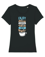 Blessing With A Coffee Tricou mânecă scurtă guler larg fitted Damă Expresser