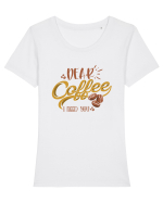 Dear Coffee I Need You Tricou mânecă scurtă guler larg fitted Damă Expresser