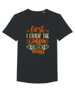 First I drink the coffee then I do the things Tricou mânecă scurtă guler larg Bărbat Skater