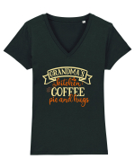 Grandma's kitchen coffee, pie and hugs Tricou mânecă scurtă guler V Damă Evoker